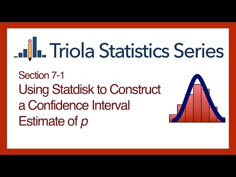 Statdisk Section 7-1: Using Statdisk to Construct a Conf. Interval Estimate of Population Proportion