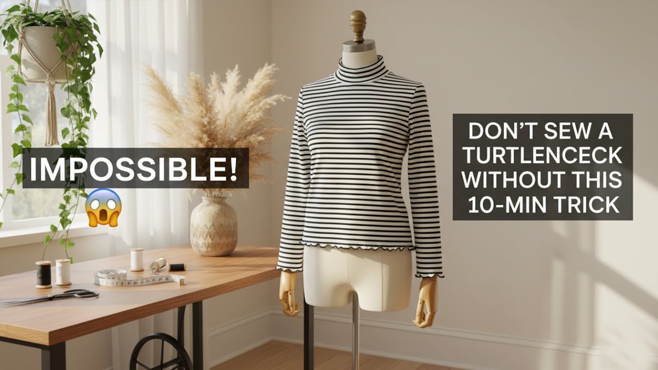 IMPOSSIBLE! 😱 DON'T SEW A TURTLENECK WITHOUT THIS 10-MIN TRICK
