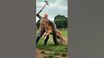 Will the old man manage to save the cow from the snake?🐄🐍❓노인이 소를 뱀에게서 구해낼 수 있을까? #rescue #cow #snake