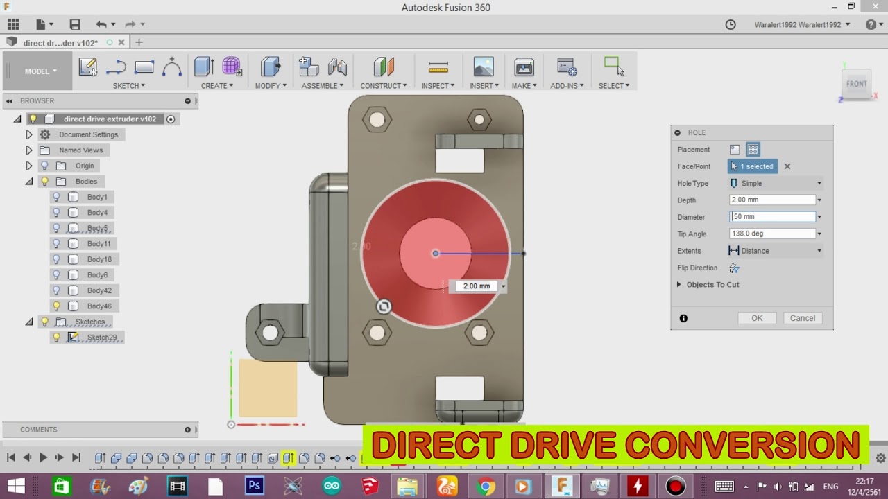 [ TRONXY P802E ] Direct Drive Extruder Conversion 1st Disign - YouTube