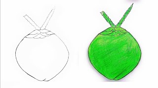 ডাব আঁকা /coconut drawing / ডাব আকা / green coconut drawing green coconut drawing /easy drawing