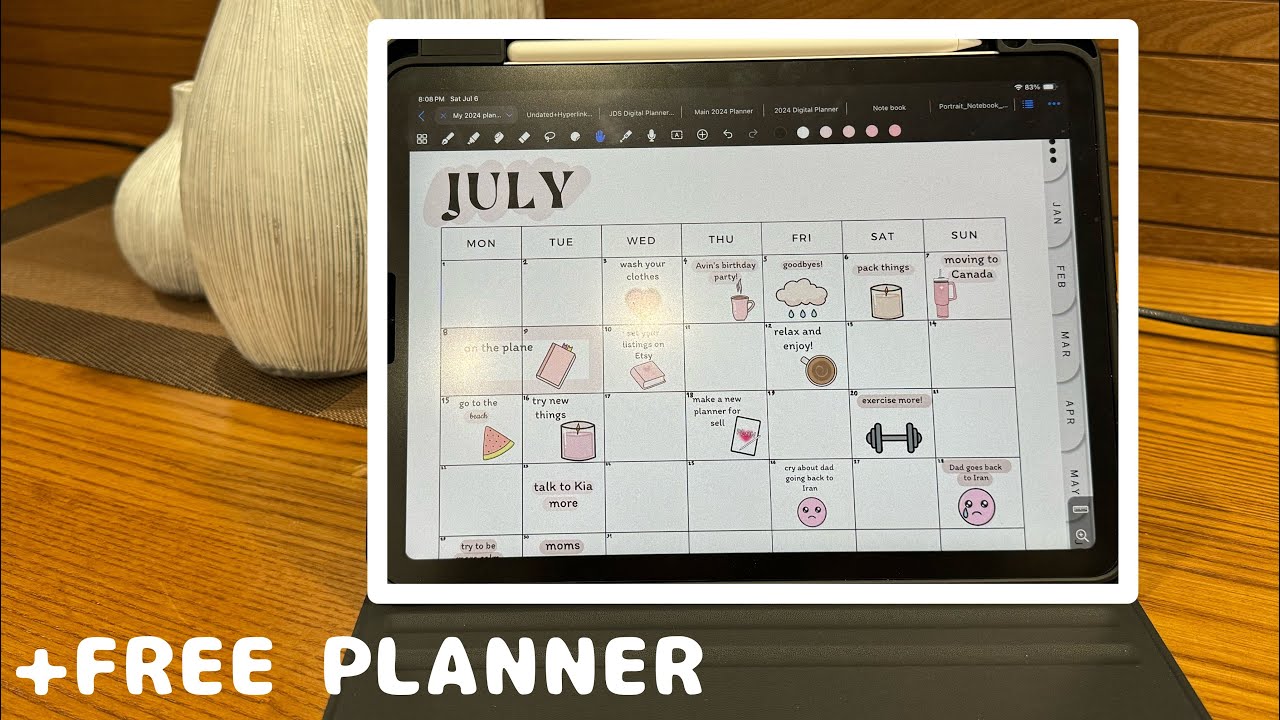 My digital planner +FREE DIGITAL PLANNER - YouTube