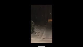 Snow falling in Blowing Rock, North Carolina