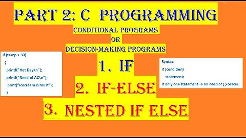 Video 2: C Programming, Conditional Statements if