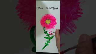 Easy drawing with fork #art #drawing #learning #kindergarten # fork painting