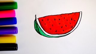 Учимся рисовать для детей/ как нарисовать арбуз/ развивающее видео Учимся рисовать для детей/ как нарисовать арбуз/ развивающее видео
