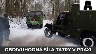 TATRA vyprošťuje vozidlo PRAGA V3S z hlubokého sněhu!