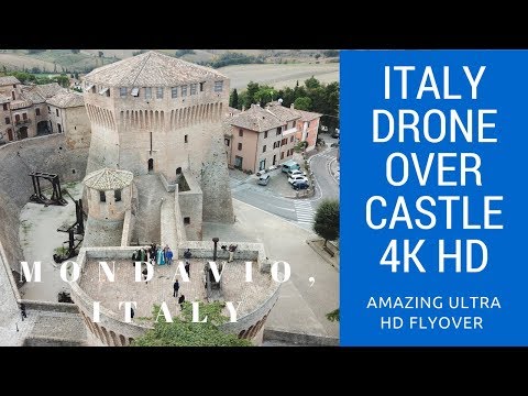 4K HD Drone over Italian Castle in Mondavio Italy Italy4Real