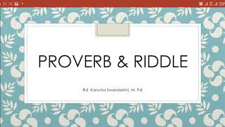 Proverb and Riddle