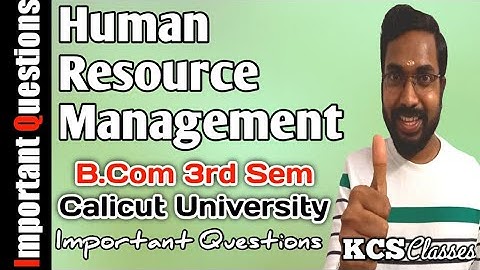 Human Resource Management|Important Questions|Calicut University Bcom 3rd semester