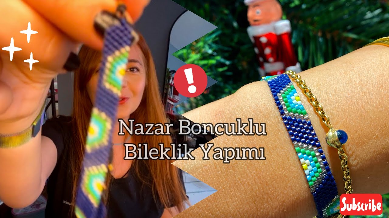 Nazar Boncuklu Peyote Bileklik Yapımı | DIY Evil Eye Peyote Bracelet Tutorial