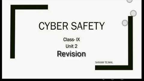 Cyber Safety | Revision  | Lecture-23 | Class- 9 | CBSE | 165 |
