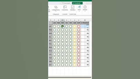 Inserisci Checkbox (casella di controllo) esempio presenze su Excel @planetexcel
