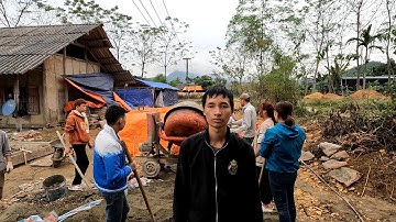 HOÀN THÀNH MÓNG NHÀ EM DŨNG THIỂU NĂNG. BẤT CHẤP MƯA ,LANH, CHẠY ĐUA VỚI TẾT