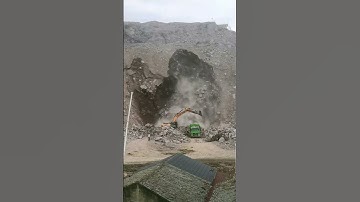 The process of mining ore at the foot of the mine- Good tools and machinery make work easy