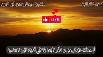سورة الجاثية برواية حفص عن عاصم بصوت القارئ عبد الرحمن أبو النور ♥️