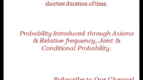 Probability Introduced through Axioms & Relative Frequency, Joint & Conditional Probability.