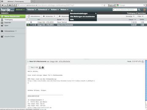 E Mail per Webmail von Horde abrufen