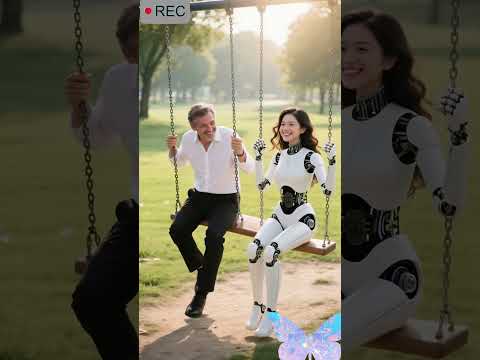 Beautiful robot goes out to play with the elderly#shorts #robot #机器人