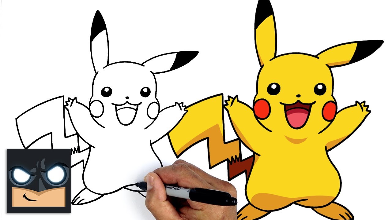 How to draw PIKACHU step by step, EASY 