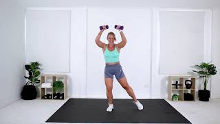 Dumbbell Front Raise Step Jack
