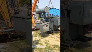 Lifting the old 2500 KVA transformer from the platform / #shorts #shortsvideo #shortsfeed