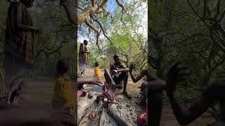 Hadzabe Tribe bushmen eat only what nature provides each day