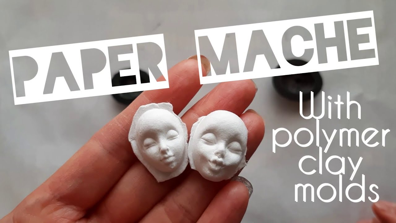 How To Use Polymer Clay Molds As Paper Mache Tools. Face Mold Review 폴리머 클레이 몰드 종이 공예