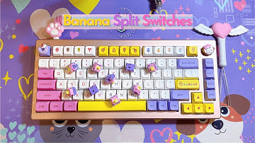 Banana Split switches 🍌 Sound Test ASMR on Akko Mod007 w/ Ice Cream XDA keycaps