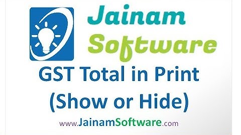 GST Total in Billing | GST Configuration | Jainam Software