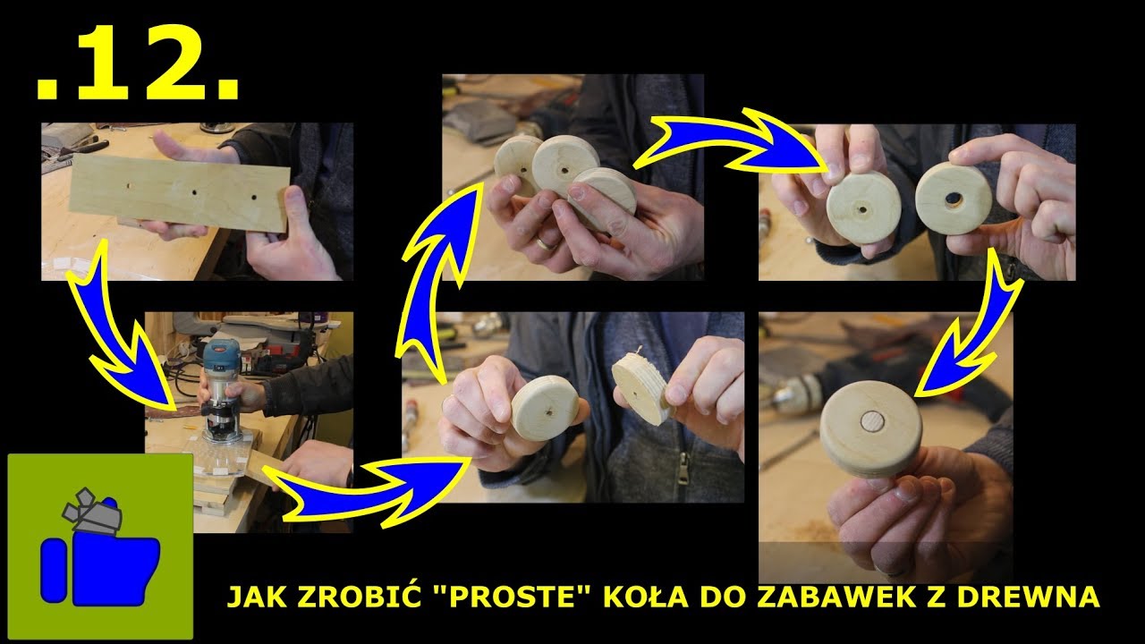 12. Jak zrobić proste koła z drewna - HOW TO MAKE SIMPLE WOODEN WHEELS -  HobbystaAmator - YouTube