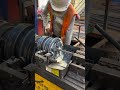 Threading columns rebar for coupler installation #construction #shorts #building #civilengineering