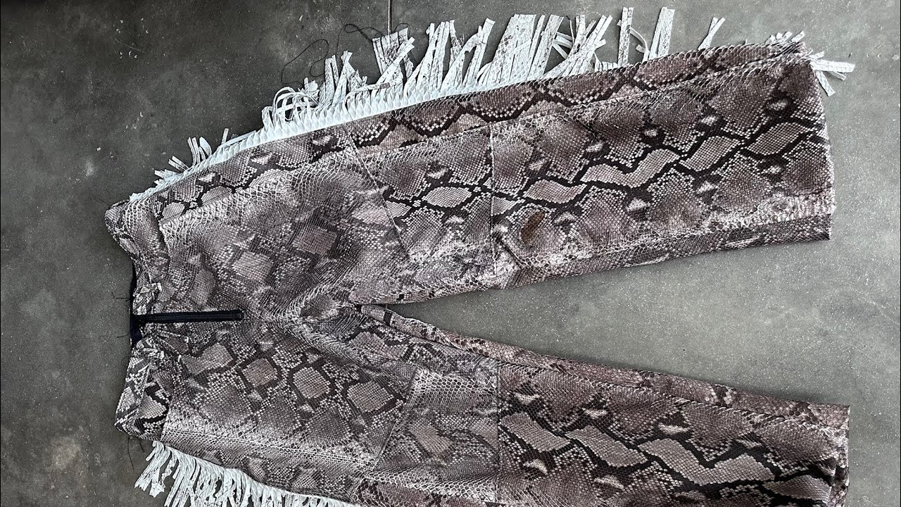 Sewing ILLEGAL PYTHON leather pants - YouTube