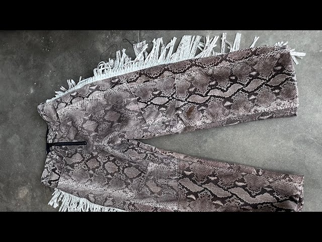Sewing ILLEGAL PYTHON leather pants - YouTube
