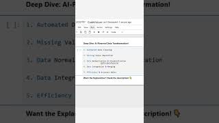 Deep Dive: AI-Powered Data Transformation | #AI #DataTransformation #DataScience