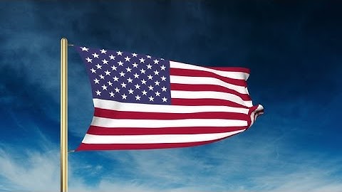 United States Flag Slider Style. Waving In The Win With Cloud Background Stock Animation