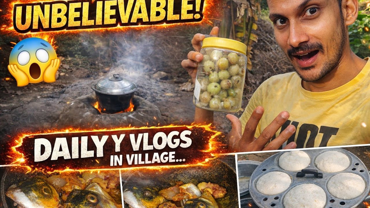 “Village Style Fish Lunch 😍”“Meen + Beans Kara Curry 🔥 #dailyvlog #vlog #tamilvlog