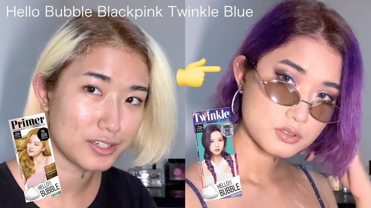 DIY Bleach and Dye my hair purple at home with BLACKPINK hair dye