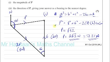 EDEXCEL WME0101 M1 IAL OCT 2019 Q7 Vectors