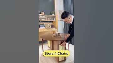 space saving double drop leaf rounnd dining table with 4 foldable chairs