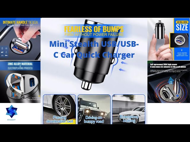 Mini Stealth USBUSB C Car Quick Charger Charger Adapter 30W  Car Charger For iPhone 12 Huawei Xiaomi