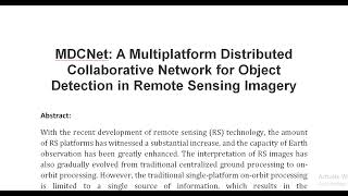 MDCNet A Multiplatform Distributed Collaborative Network for Object Detection in Remote Sensing Imag