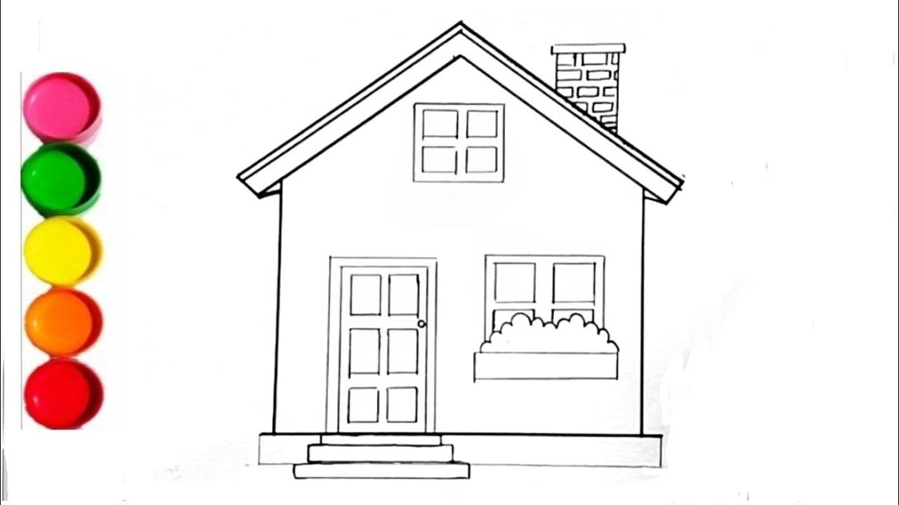 How to draw a house Ghar drawing My home art 🤩😍 YouTube