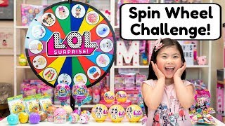 LOL SURPRISE MYSTERY WHEEL OF TOYS CHALLENGE! L.O.L. SERIES 3 WAVE 2 CONFETTI POP SQUISHIES TOY HAUL