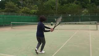 有本流ゆるテニス打法（ダブルスのデュースコートからフォアーハンドで３方向にリターンで攻める！）