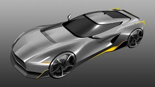 Car design photoshop rendering