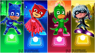 PJ Masks - CatBoy 🆚 Owlette 🆚 Gekko 🆚 Luna Girl 🎶 Tiles Hop EDM Rush