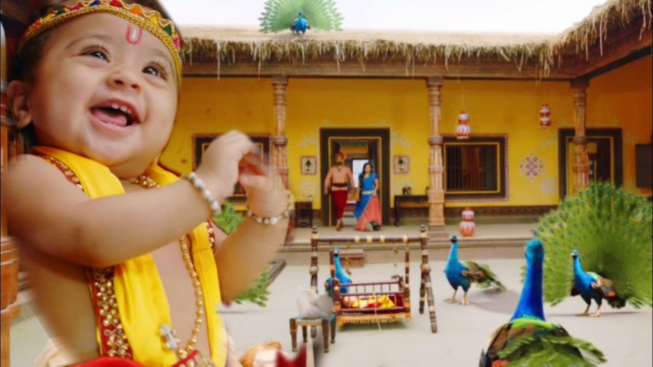 कान्हा जी से मिलने आये मयूर || यशोमती मैय्या के नंदलाला ||