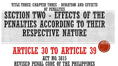 Article 30 to 39 Effects of the penalties according to their respective nature RPC Codal Audio