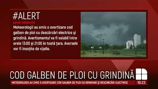 COD GALBEN de INSTABILITATE ATMOSFERICĂ! Sunt aşteptate PLOI PUTERNICE